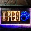 ADVPRO Open Paw Print Dog Cat Grooming Shop Dual Color LED Neon Sign st6-j0792 - Blue & Yellow