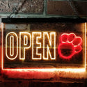 ADVPRO Open Paw Print Dog Cat Grooming Shop Dual Color LED Neon Sign st6-j0792 - Red & Yellow