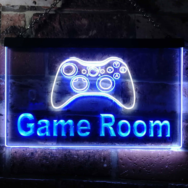 ADVPRO Game Room Console Man Cave Garage Dual Color LED Neon Sign st6-j0984 - White & Blue