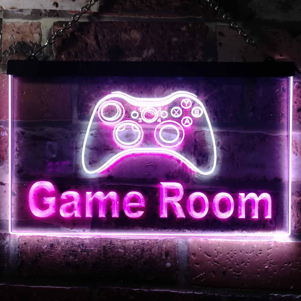ADVPRO Game Room Console Man Cave Garage Dual Color LED Neon Sign st6-j0984 - White & Purple
