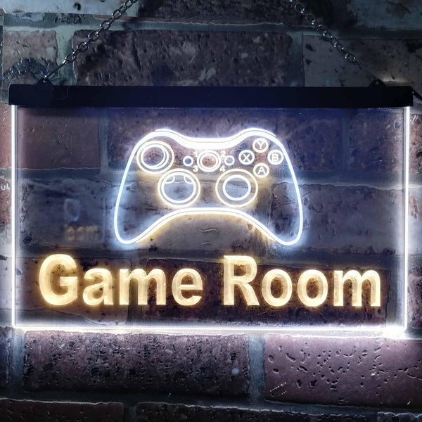 ADVPRO Game Room Console Man Cave Garage Dual Color LED Neon Sign st6-j0984 - White & Yellow
