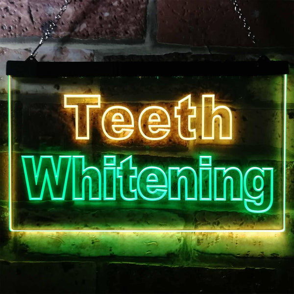 ADVPRO Teeth Whitening Dentist Display Dual Color LED Neon Sign st6-j0996 - Green & Yellow