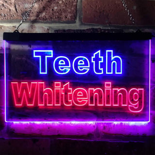 ADVPRO Teeth Whitening Dentist Display Dual Color LED Neon Sign st6-j0996 - Red & Blue