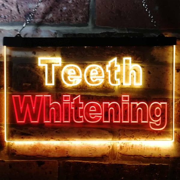 ADVPRO Teeth Whitening Dentist Display Dual Color LED Neon Sign st6-j0996 - Red & Yellow