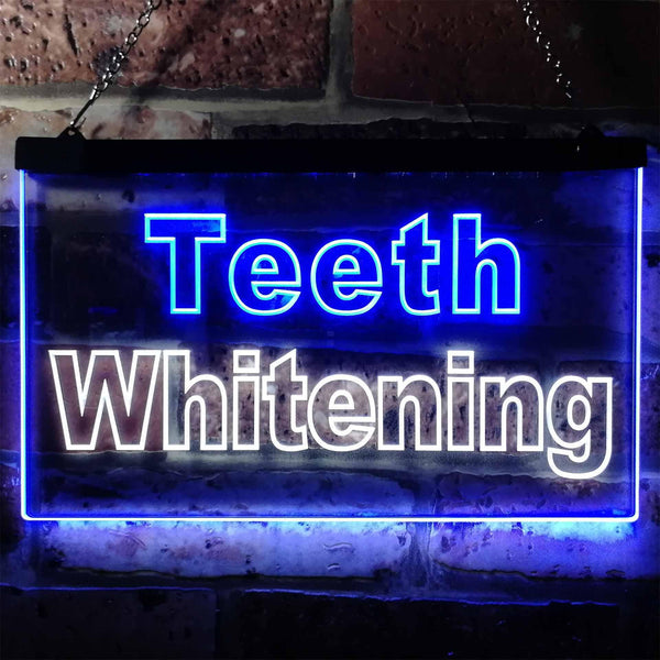 ADVPRO Teeth Whitening Dentist Display Dual Color LED Neon Sign st6-j0996 - White & Blue