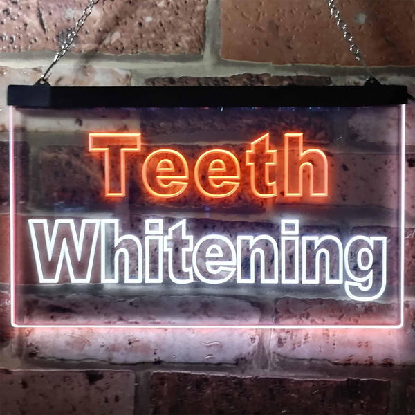 ADVPRO Teeth Whitening Dentist Display Dual Color LED Neon Sign st6-j0996 - White & Orange