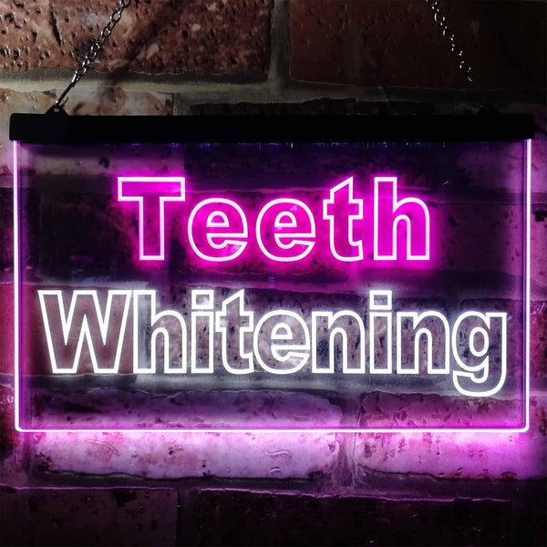 ADVPRO Teeth Whitening Dentist Display Dual Color LED Neon Sign st6-j0996 - White & Purple