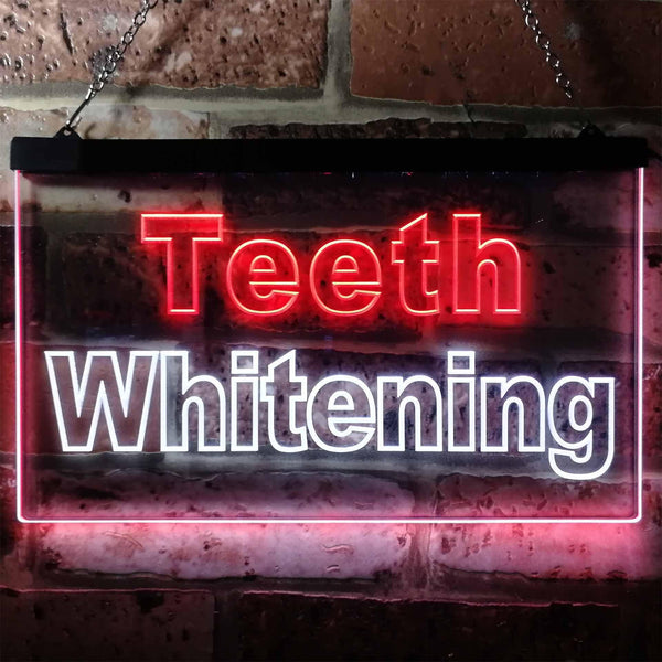 ADVPRO Teeth Whitening Dentist Display Dual Color LED Neon Sign st6-j0996 - White & Red