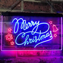 ADVPRO Merry Christmas Tree Star Bell Display Home Decor Dual Color LED Neon Sign st6-j2038 - Blue & Red