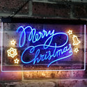ADVPRO Merry Christmas Tree Star Bell Display Home Decor Dual Color LED Neon Sign st6-j2038 - Blue & Yellow