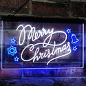 ADVPRO Merry Christmas Tree Star Bell Display Home Decor Dual Color LED Neon Sign st6-j2038 - White & Blue