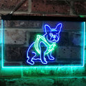ADVPRO French Bulldog Dog House Dual Color LED Neon Sign st6-j2126 - Green & Blue