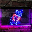 ADVPRO French Bulldog Dog House Dual Color LED Neon Sign st6-j2126 - Red & Blue