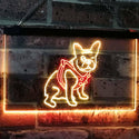 ADVPRO French Bulldog Dog House Dual Color LED Neon Sign st6-j2126 - Red & Yellow