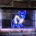 ADVPRO French Bulldog Dog House Dual Color LED Neon Sign st6-j2126 - White & Blue