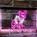 ADVPRO French Bulldog Dog House Dual Color LED Neon Sign st6-j2126 - White & Purple