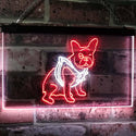 ADVPRO French Bulldog Dog House Dual Color LED Neon Sign st6-j2126 - White & Red