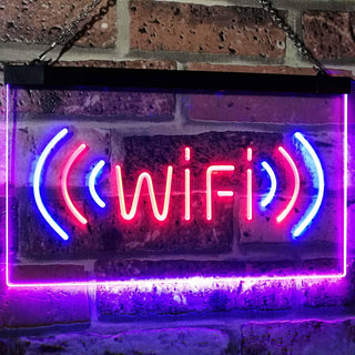 ADVPRO Wi-Fi Display Coffee Shop Dual Color LED Neon Sign st6-j2666 - Blue & Red