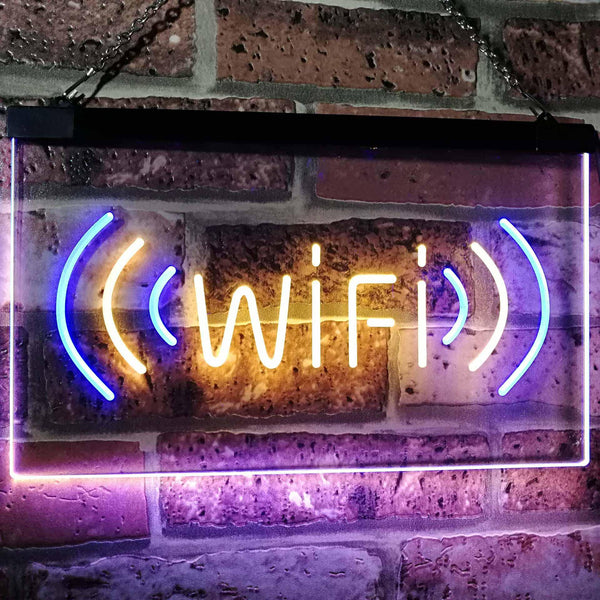 ADVPRO Wi-Fi Display Coffee Shop Dual Color LED Neon Sign st6-j2666 - Blue & Yellow