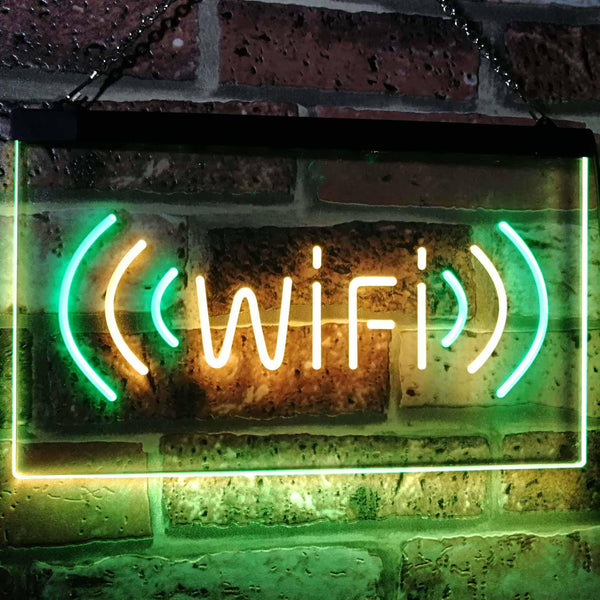 ADVPRO Wi-Fi Display Coffee Shop Dual Color LED Neon Sign st6-j2666 - Green & Yellow