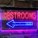 ADVPRO Restroom Arrow Point to Left Toilet Dual Color LED Neon Sign st6-j2685 - Blue & Red
