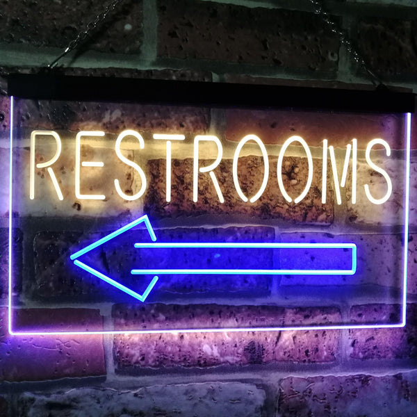 ADVPRO Restroom Arrow Point to Left Toilet Dual Color LED Neon Sign st6-j2685 - Blue & Yellow