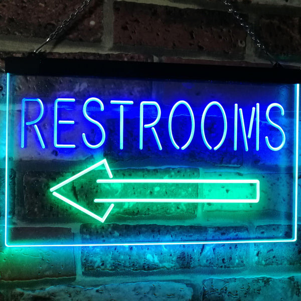 ADVPRO Restroom Arrow Point to Left Toilet Dual Color LED Neon Sign st6-j2685 - Green & Blue