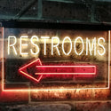 ADVPRO Restroom Arrow Point to Left Toilet Dual Color LED Neon Sign st6-j2685 - Red & Yellow