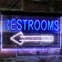 ADVPRO Restroom Arrow Point to Left Toilet Dual Color LED Neon Sign st6-j2685 - White & Blue
