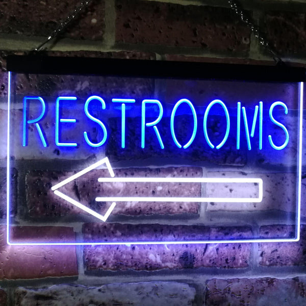 ADVPRO Restroom Arrow Point to Left Toilet Dual Color LED Neon Sign st6-j2685 - White & Blue