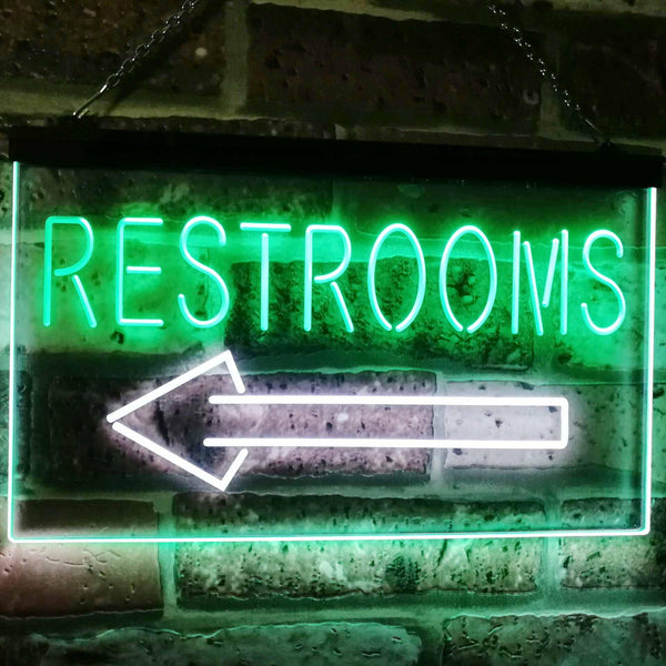 ADVPRO Restroom Arrow Point to Left Toilet Dual Color LED Neon Sign st6-j2685 - White & Green
