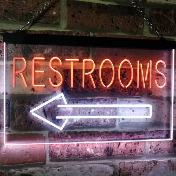 ADVPRO Restroom Arrow Point to Left Toilet Dual Color LED Neon Sign st6-j2685 - White & Orange