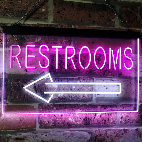 ADVPRO Restroom Arrow Point to Left Toilet Dual Color LED Neon Sign st6-j2685 - White & Purple