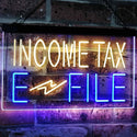 ADVPRO Income Tax E-File Indoor Display Dual Color LED Neon Sign st6-j2694 - Blue & Yellow