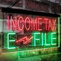 ADVPRO Income Tax E-File Indoor Display Dual Color LED Neon Sign st6-j2694 - Green & Red