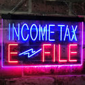 ADVPRO Income Tax E-File Indoor Display Dual Color LED Neon Sign st6-j2694 - Red & Blue