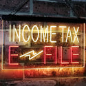 ADVPRO Income Tax E-File Indoor Display Dual Color LED Neon Sign st6-j2694 - Red & Yellow