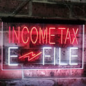 ADVPRO Income Tax E-File Indoor Display Dual Color LED Neon Sign st6-j2694 - White & Red