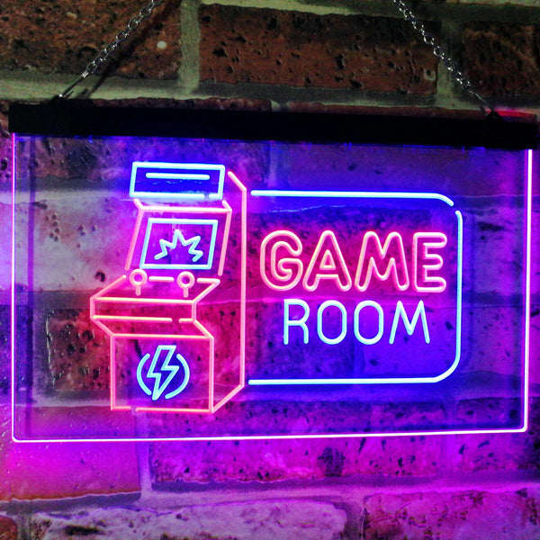 ADVPRO Game Room Arcade TV Man Cave Bar Club Dual Color LED Neon Sign st6-j2850 - Red & Blue