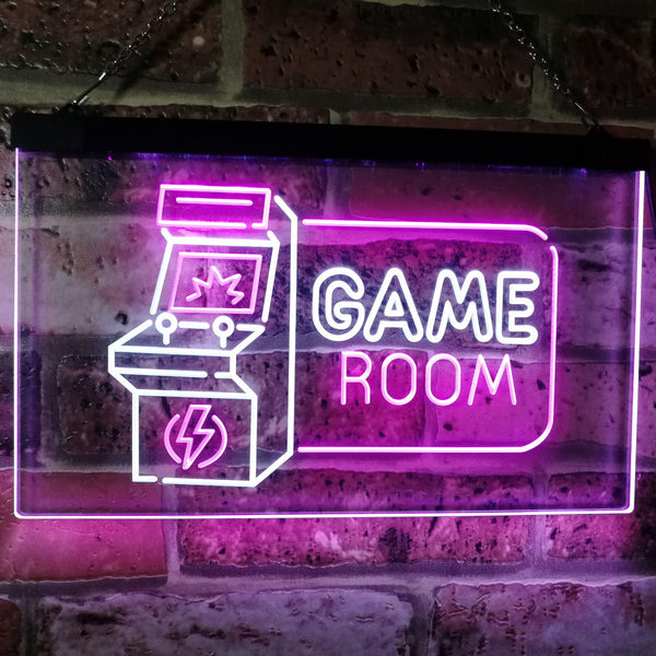ADVPRO Game Room Arcade TV Man Cave Bar Club Dual Color LED Neon Sign st6-j2850 - White & Purple