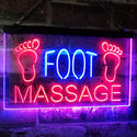 ADVPRO Foot Massage Shop Relax Welcome Open Business Decor Dual Color LED Neon Sign st6-j2986 - Blue & Red