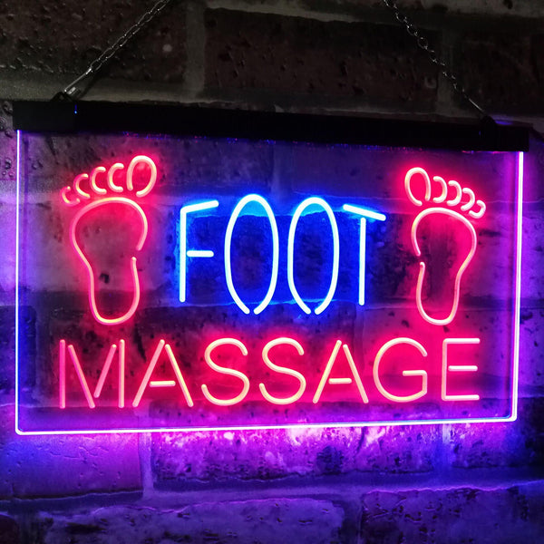 ADVPRO Foot Massage Shop Relax Welcome Open Business Decor Dual Color LED Neon Sign st6-j2986 - Blue & Red