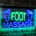 ADVPRO Foot Massage Shop Relax Welcome Open Business Decor Dual Color LED Neon Sign st6-j2986 - Green & Blue