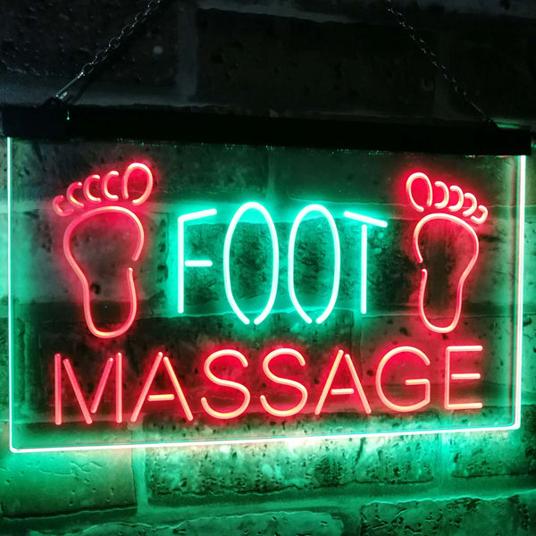 ADVPRO Foot Massage Shop Relax Welcome Open Business Decor Dual Color LED Neon Sign st6-j2986 - Green & Red