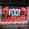ADVPRO Foot Massage Shop Relax Welcome Open Business Decor Dual Color LED Neon Sign st6-j2986 - White & Orange