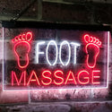 ADVPRO Foot Massage Shop Relax Welcome Open Business Decor Dual Color LED Neon Sign st6-j2986 - White & Red