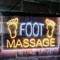 ADVPRO Foot Massage Shop Relax Welcome Open Business Decor Dual Color LED Neon Sign st6-j2986 - White & Yellow