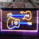 ADVPRO Guitar Electronic Acoustic Music Room Dual Color LED Neon Sign st6-m0014 - Blue & Yellow