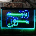 ADVPRO Guitar Electronic Acoustic Music Room Dual Color LED Neon Sign st6-m0014 - Green & Blue