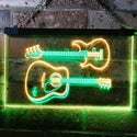 ADVPRO Guitar Electronic Acoustic Music Room Dual Color LED Neon Sign st6-m0014 - Green & Yellow